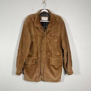 VTG Joshua Ross Suede Coat Mens 40 Brown Jacket Plaid Lining Gorpcore 90s Y2K